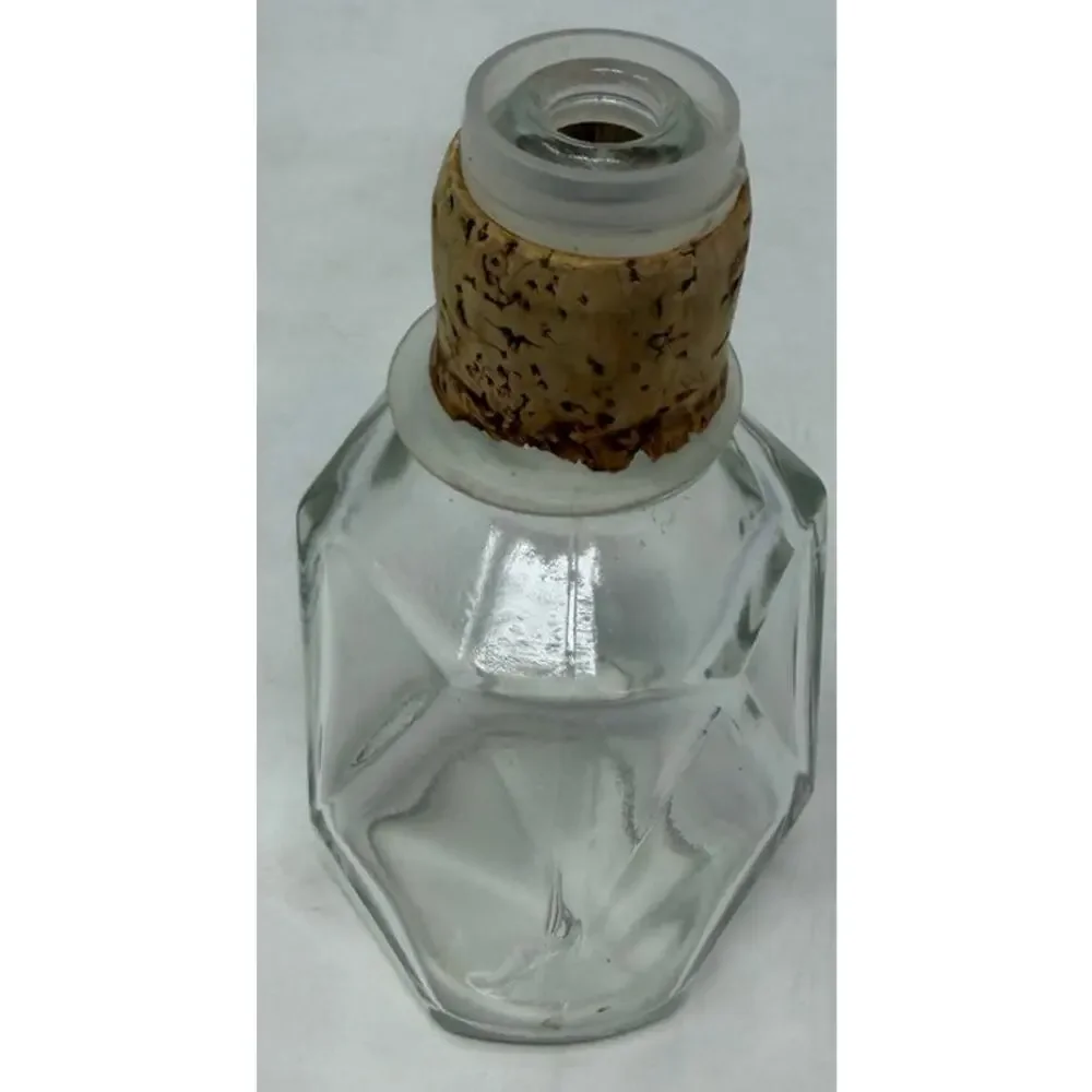 Vintage Oblong Diamond Cut Whiskey Decanter Tight Fit Plastic & Cork Stopper